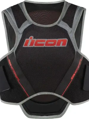 Ochranná vesta na motorku ICON FIELD ARMOR, černo šedá Velikost S&nbsp;- Skladem e-shop&nbsp;>2 ks&nbsp; Lage Prijs