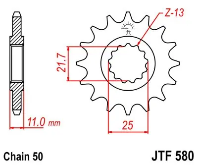 Železné řetězové kolečko JT Sprockets JTF 580-16 Yamaha Lage Prijs