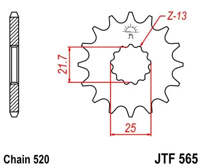 Železné řetězové kolečko JT Sprockets JTF 565-15 Yamaha/Kawasaki/Suzuki Direct Verzonden