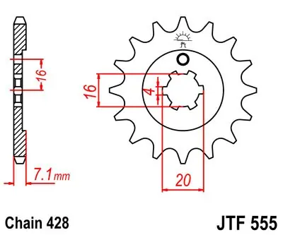 Železné řetězové kolečko JT Sprockets JTF 555-15 Yamaha/Kawasaki/Suzuki Nieuw