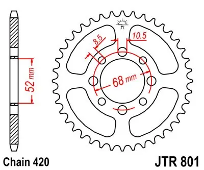 Alleen Vandaag Železná řetězová rozeta JT Sprockets JTR 801-35 Suzuki/Kawasaki