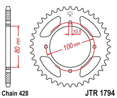 Beperkte Voorraad Železná řetězová rozeta JT Sprockets JTR 1794-45 Suzuki