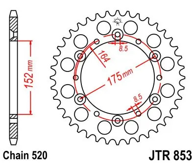 Veilige Betaling Železná řetězová rozeta JT Sprockets JTR 853-45 Yamaha