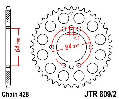 Actieprijs Železná řetězová rozeta JT Sprockets JTR 809/2 Honda