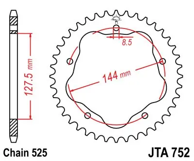 Alleen Vandaag Duralová řetězová rozeta JT Sprockets JTA 752-36 Ducati