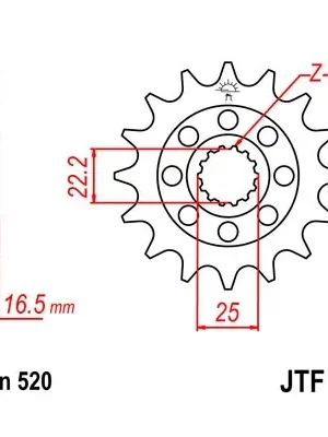 Železné řetězové kolečko JT Sprockets JTF 742-15 Ducati Koopje