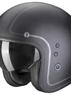 Moto přilba Scorpion BELFAST EVO Retrol Matt černá/stříbrná XS (54) Op = Op
