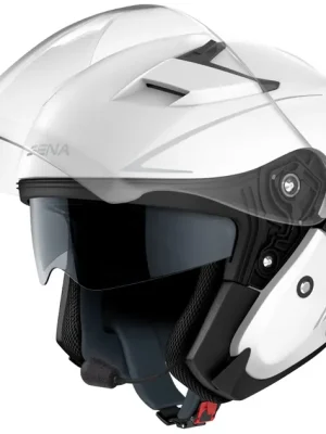 Otevřená moto přilba s headsetem Sena OUTSTAR S bílá L (59/60) Koop Vandaag
