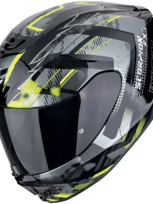Meest Verkocht Moto přilba Scorpion EXO-391 Clutter černá/žlutá fluo XS (53/54)