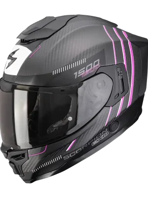 Koopje přilba SCORPION EXO-1500 CARBON AIR ZITY matná černo/růžová XS (53/54)
