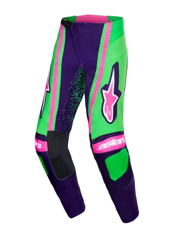 Aanbieding Kalhoty ALPINESTARS TECHSTAR NOMUR - tmavě fialová/zelená/růžová fluo 28