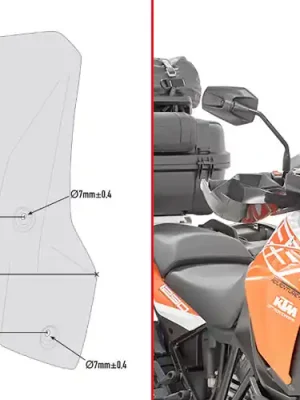 GIVI PLEXI KTM 1290 SUPER ADVENTURE R/S D7706S Speciale Aanbieding