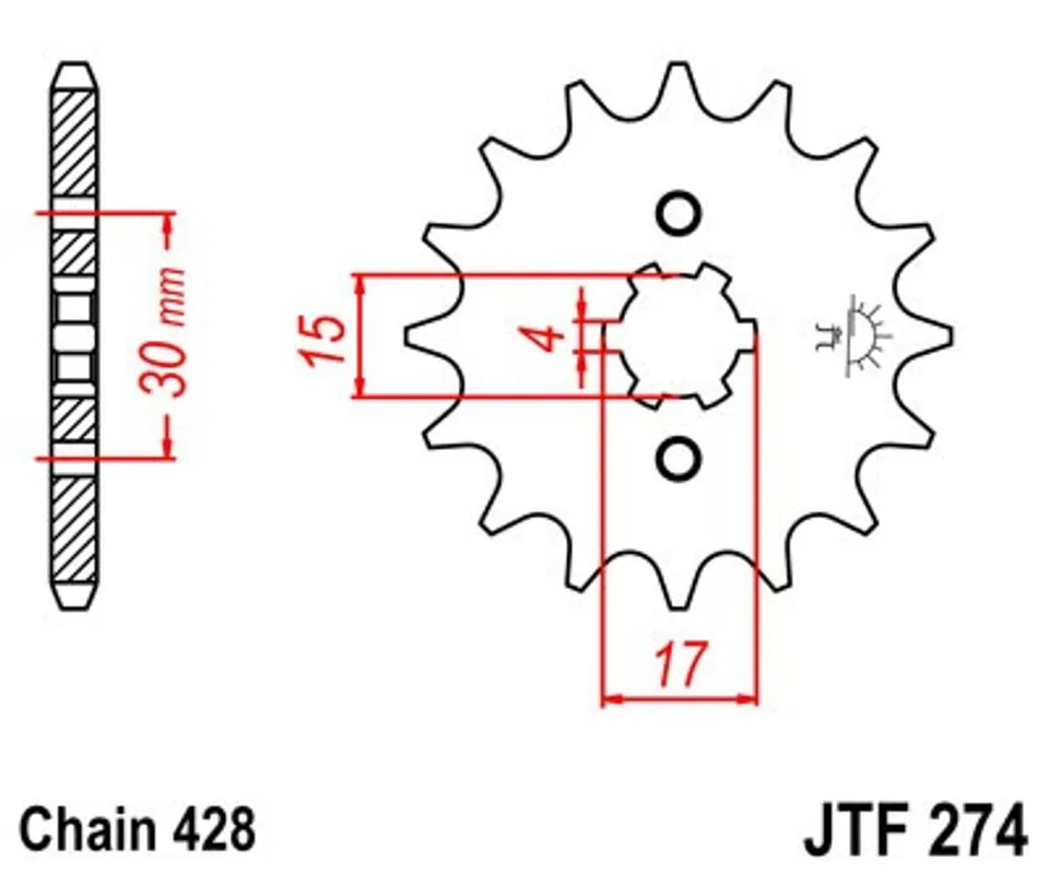 Seizoensaanbieding Řetězové kolečko JT JTF 274-13 13 zubů, 428