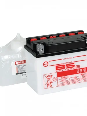 Beperkte Voorraad Konvenční motocyklová baterie BS-BATTERY BB4L-B (YB4L-B) Včetně balení kyseliny