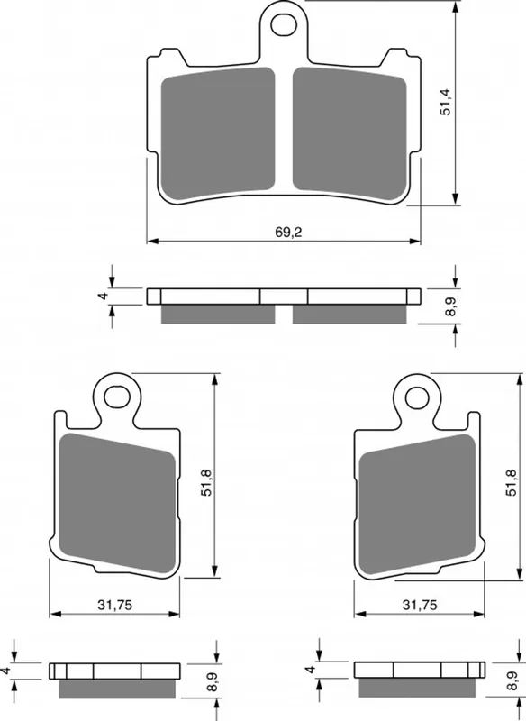 Fabrieksprijs Brzdové destičky GOLDFREN 298 S33 STREET FRONT (1 set = 2pcs small/large)