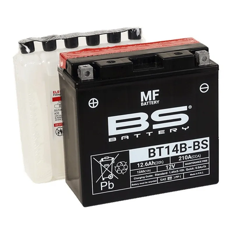 Bezúdržbová motocyklová baterie BS-BATTERY BT14B-BS (YT14B-BS) Populair