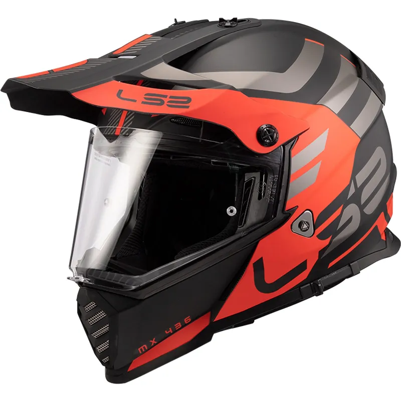 Speciale Aanbieding LS2 Helmets MX436 Pioneer EVO ADVENTURER Matt Black Orange 3XL