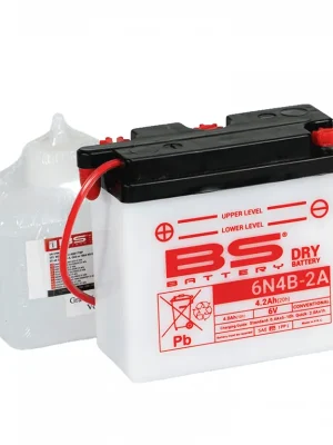 Konvenční motocyklová baterie BS-BATTERY 6N4B-2A Včetně balení kyseliny Must-Have
