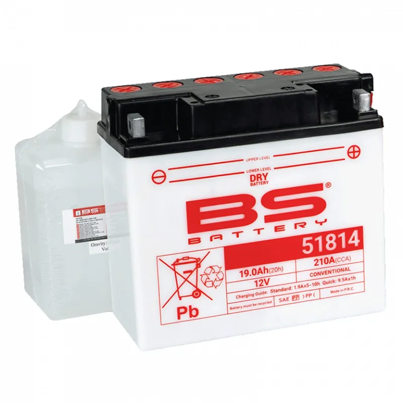 Lage Prijs Konvenční motocyklová baterie BS-BATTERY BS51814 (12C16A-3B) Včetně balení kyseliny