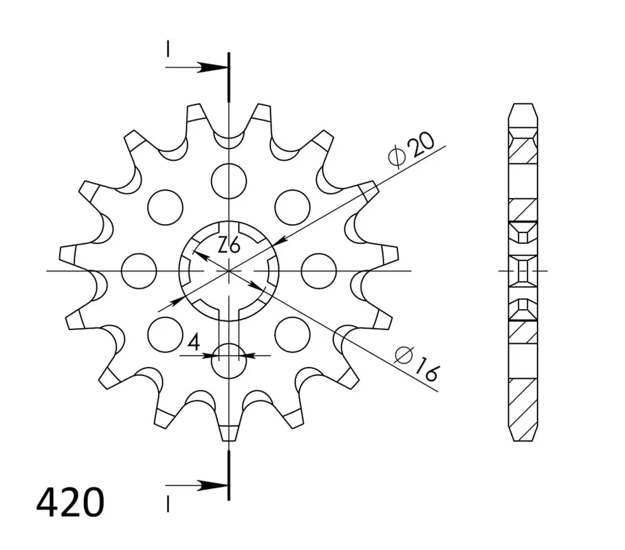 Řetězové kolečko SUPERSPROX CST-546:16 16 zubů, 420 Snelle Levering