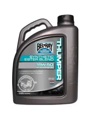 BEL-RAY Motorový olej THUMPER RACING SYNTHETIC ESTER BLEND 4T 15W50 4L Merkproduct